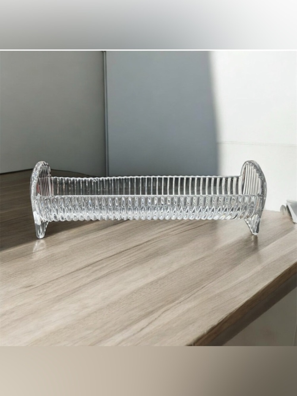 NEW Shannon Crystal Godinger Crystal Harmony Cracker Tray Footed Bohemian